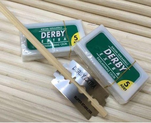 Лезвия для бритвы Derby Extra, зеленые, 5 шт.
