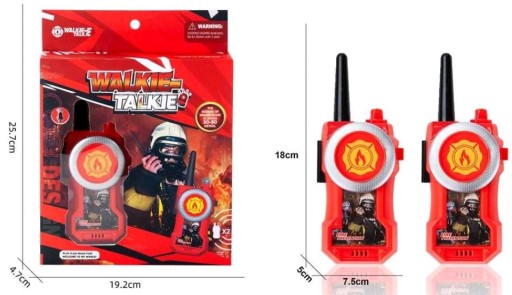 WALKIE TALKIE KRÓTKOFALÓWKA MAŁY STRAŻAK ZESTAW 2x