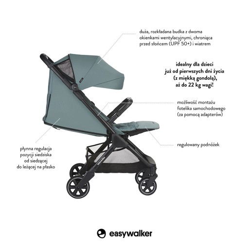Easywalker Jackey SET Forest Green коляска + сумка + москитная сетка