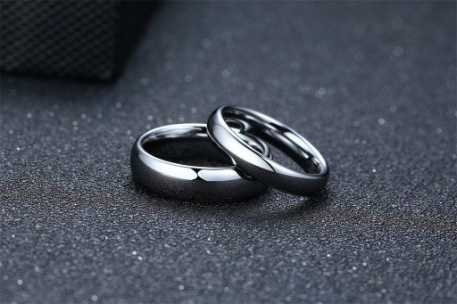 SREBRNA GŁADKA OBRĄCZKA SYGNET PIERŚCIEŃ PIERŚCIONEK WOLFRAM 6MM R15