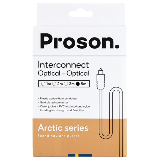 Kabel optyczny TosLink cyfrowy Proson Arctic 3m