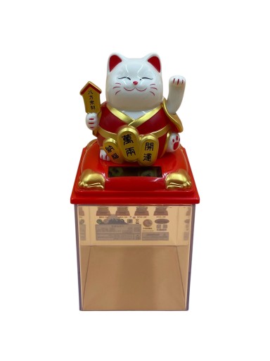 SOLARNY Japoński Kot Maneki-Neko Chiński Szczęścia 9cm