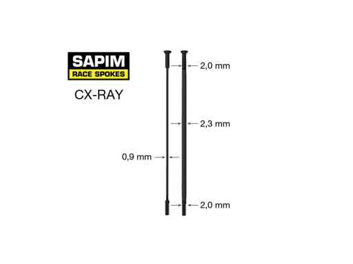 Плоские прямые спицы Sapim CX-Ray 262