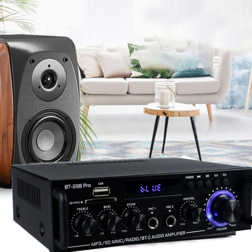 СТЕРЕОУСИЛИТЕЛЬ HIFI BLUETOOTH 5.0 АУДИО FM AUX SD/USB 50 Вт + 50 Вт