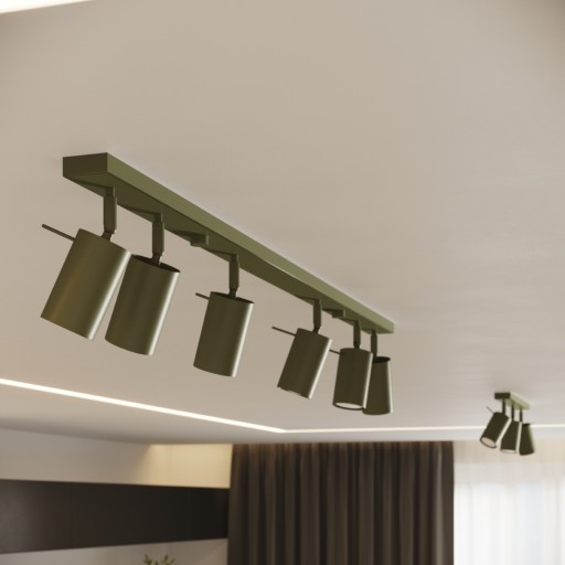 Plafon RING 4L zielony oliwkowy oryginalna lampa sufitowa listwa do holu