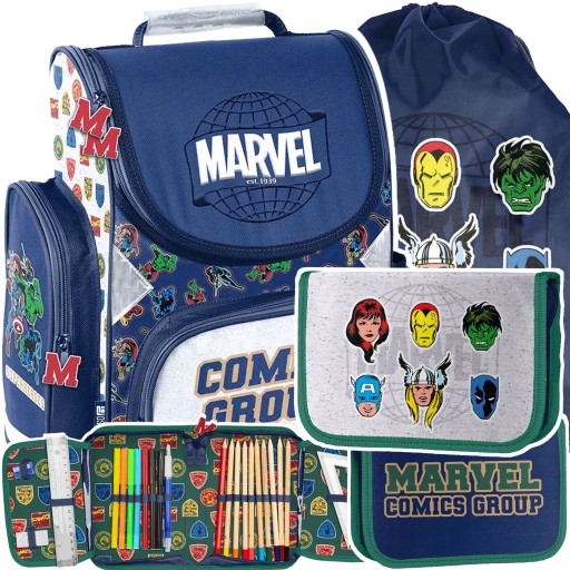 MARVEL COMICS TORNISTER SZKOLNY DLA CHŁOPAKA AVENGERS PIÓRNIK WOREK