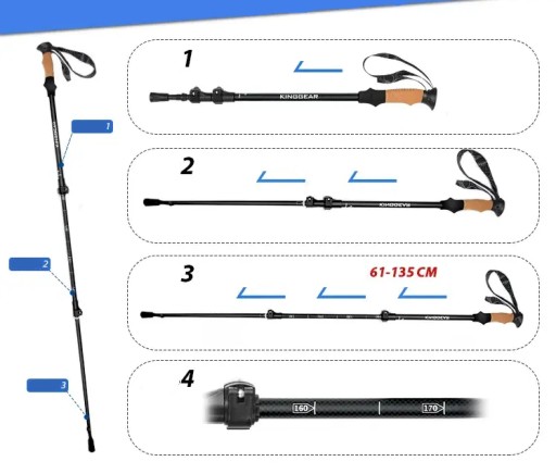 Треккинговые палки LOCK NORDIC POLES Прогулочные пробковые пластины, чехол