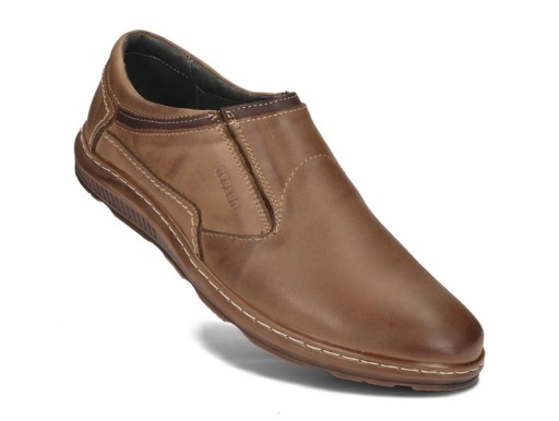 Moccasins Мужские ботинки сдвинули кожа 021 коричневый 43