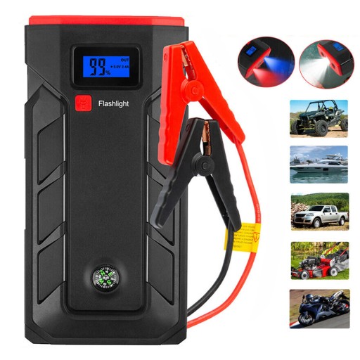 MOCNY JUMP STARTER ROZRUCH BOOSTER POWERBANK 12V LATARKA ZESTAW 30000mAh