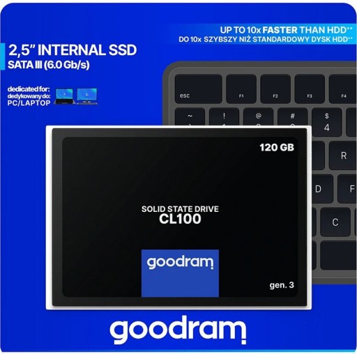 Твердотельный накопитель Goodram CL 100 GEN.3 500/360 Sata 3, 120 ГБ