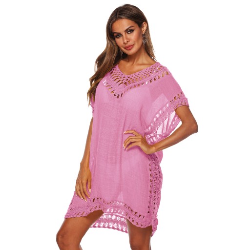 BEACH PAREO BEACH летнее платье BEACH BOHO туника с вышивкой РОЗОВЫЙ