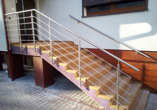 Balustrada nierdzewna, schodowa balkonowa barierka 5 x Ø12 mm długość 2,5 m