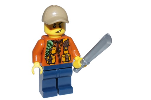 J3*ФИГУРКА LEGO cty0790 ПУТЕШЕСТВЕННИК ИССЛЕДОВАТЕЛЬ Джунглей МАЧЕТЕ НОВЫЙ