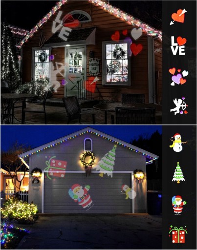 ЛАЗЕРНЫЙ LED-ПРОЕКТОР RGB «ЗВЕЗДНЫЙ ДОЖДЬ» 16-в-1 ДЛЯ САДА, С ПОДВИЖНЫМ МЕХАНИЗМОМ