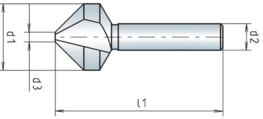 Зенковка, коническая фаска 90 * HSS fi 6,3