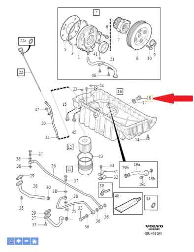 Volvo OE 986833 крышка масляного поддона