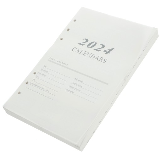 2024 English Agenda Book Page A5 Grid Notebook Planner Calendar Delicate