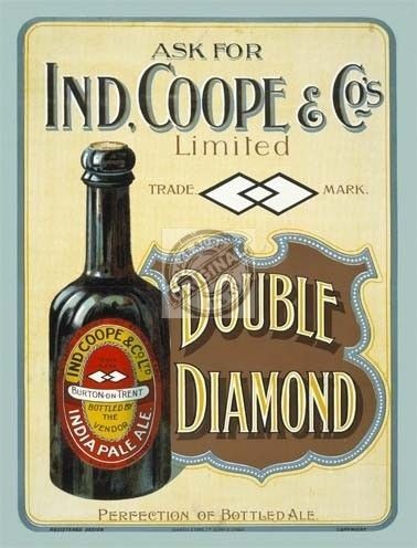 Металлический плакат с вывеской пивного бара Double Diamond