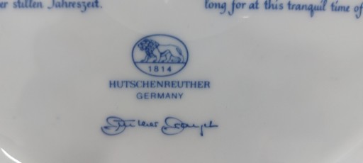 Фарфоровая коллекционная тарелка Hutschenreuther, дизайн 1972 года.