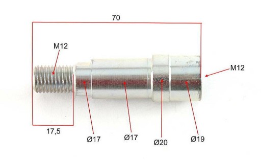 Короткая полуось заднего колеса скутера SIMSON S51 SR50