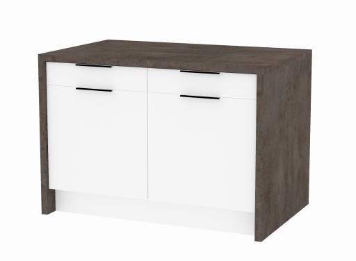 Szara wyspa kuchenna gotowa wyspa do kuchni z szafkami szufladami 120 cm