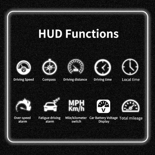 9-calowy ekran samochodowy HUD KM/H MPH Alarm