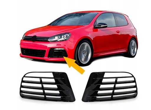 РЕШЕТКА БАМПЕРА VW GOLF 6 VI R20 ЦЕНТРАЛЬНАЯ СПРАВА СЛЕВА