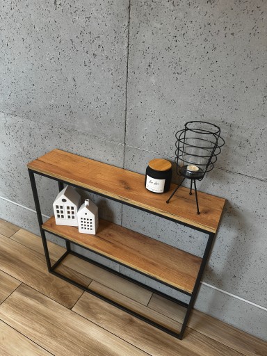 консоль, консоль, туалетный столик INDUSTRIAL LOFT 80X18X72 CRAFT ДУБ ЗОЛОТОЙ