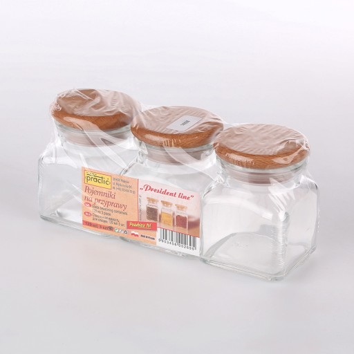 Zestaw pojemników do przypraw Practic President Line 3 sztuki 120 ml