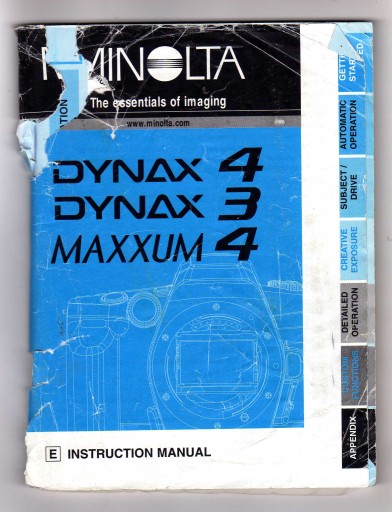 MINOLTA DYNAX 4, DYNAX 3, MAXXUM 4 INSTRUKCJA