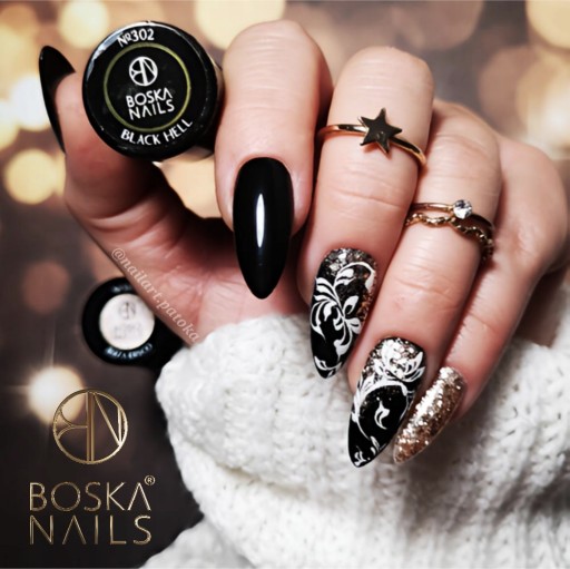 BOSKA NAILS 2x гибридный лак БЕЛЫЙ ЧЕРНЫЙ + БЕСПЛАТНО