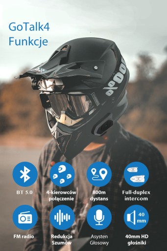 GoTalk4 МОТОЦИКЛ ИНТЕРКОМ FM-РАДИО 4 ВОДИТЕЛЯ