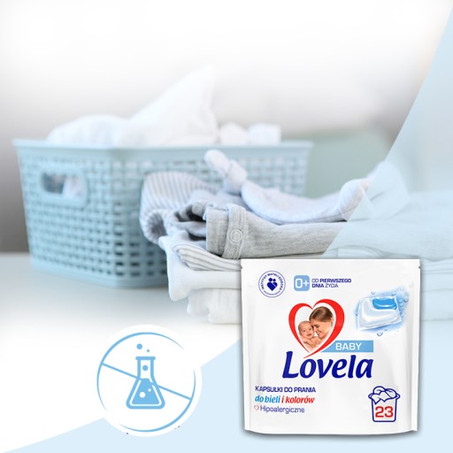 Lovela Капсулы белого цвета для детской стирки 46 шт.