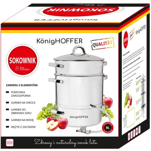 Соковыжималка Konighoffer из нержавеющей стали 8 л.