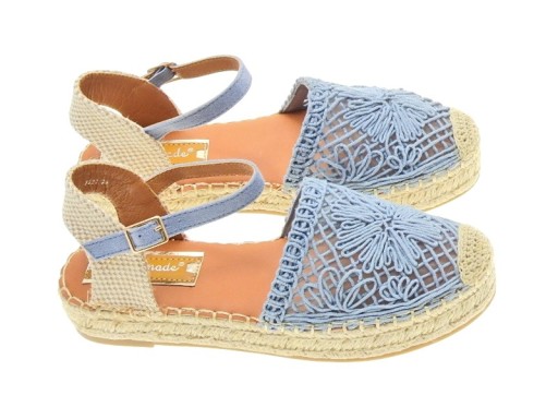 Płaskie Espadryle Ażurowe JEANS r.38