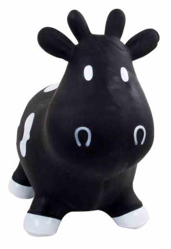 Skoczek gumowy dla dzieci KRÓWKA 57 cm czarno-biał