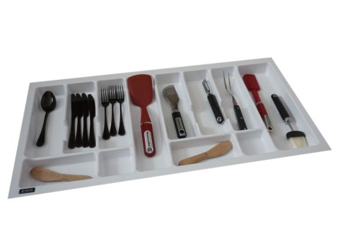 REJS Wkład organizer na sztućce biały do szuflady 90cm
