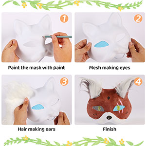 Маска кота с мехом и сеткой для глаз, 3 шт. Therian Masks Маски.