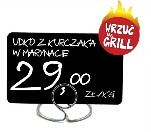 Pin reklamowy na cenówkę - WRZUĆ NA GRILL - 10 szt.