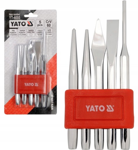 НАБОР ИНСТРУМЕНТОВ ДЛЯ ПЕРФОРАТОРА И ЗУБИЛА YATO 5 ПРЕДМЕТОВ YT-4695