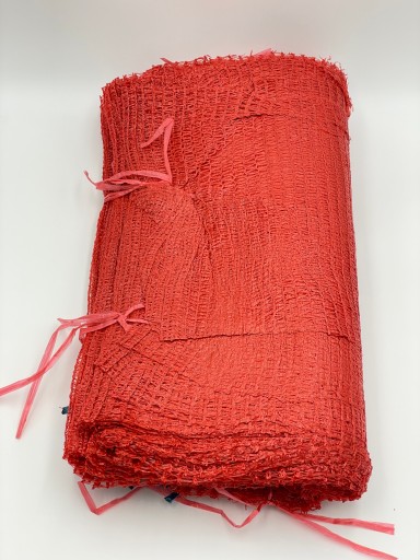 RASZLOWY WOREK 50x80cm 30kg CZERWONY 100 sztuk SIATKOWY AŻUROWY NA WARZYWA