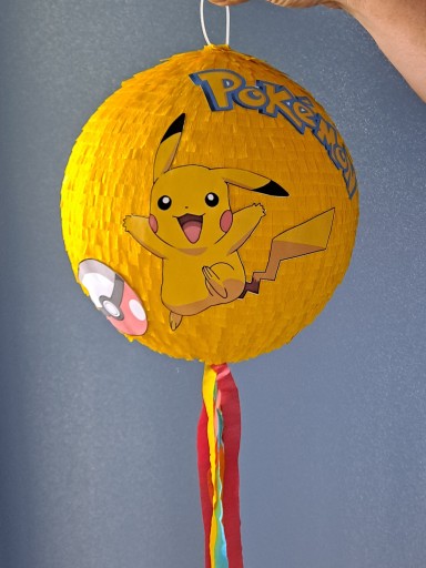PINIATA DUŻA 90 cm POKEMON PIKACHU KIJ+ GRATIS