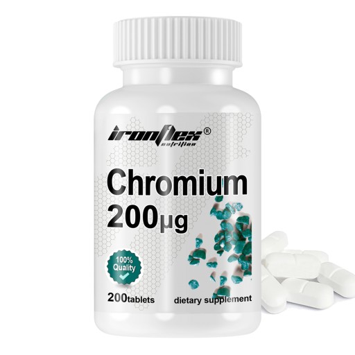 IRONFLEX CHROM 200µg PIKOLINIAN CHROMU 200 tabl REDUKCJA CUKIER ODCHUDZANIE