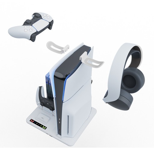 ОРГАНАЙЗЕР ЗАРЯДНАЯ СТАНЦИЯ ДЛЯ DualSense+PS5 SLIM 2023 ОХЛАЖДАЮЩИЙ ВЕНТИЛЯТОР