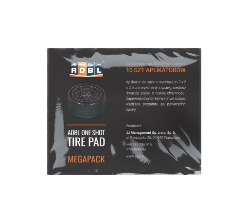 Аппликаторы для шин ADBL One Shot Tire Pad 7 x 5 x 2,5 см, черные