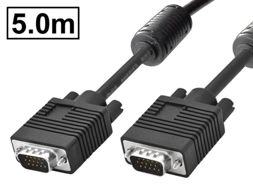 Кабель VGA-VGA D-SUB HD15P DDC WQHD FullHD 2K/60 Гц, серый, 5 м
