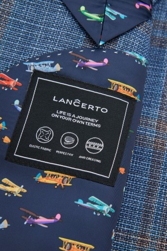 Мужская синяя куртка в шотландскую клетку Easley Lancerto 66