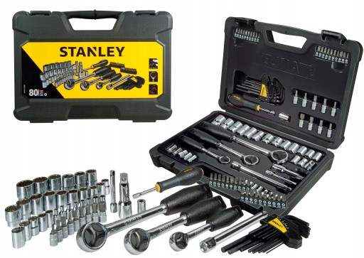 НАБОР ТОРЦЕВЫХ КЛЮЧЕЙ STANLEY 80 ПРЕДМЕТОВ 1 2 1 4 3 8 STHT0-73930