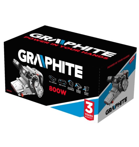GRAPHITE SZLIFIERKA TAŚMOWA CZOŁG 800W PAS BEZKOŃCOWY 75x45mm 59G392 230V