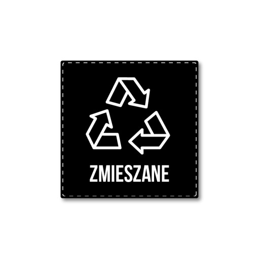 Naklejka recykling segregacja NAKRĘTKI 15cm